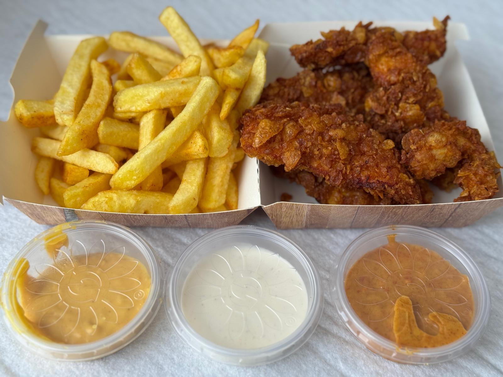Chicken mit Pommes
